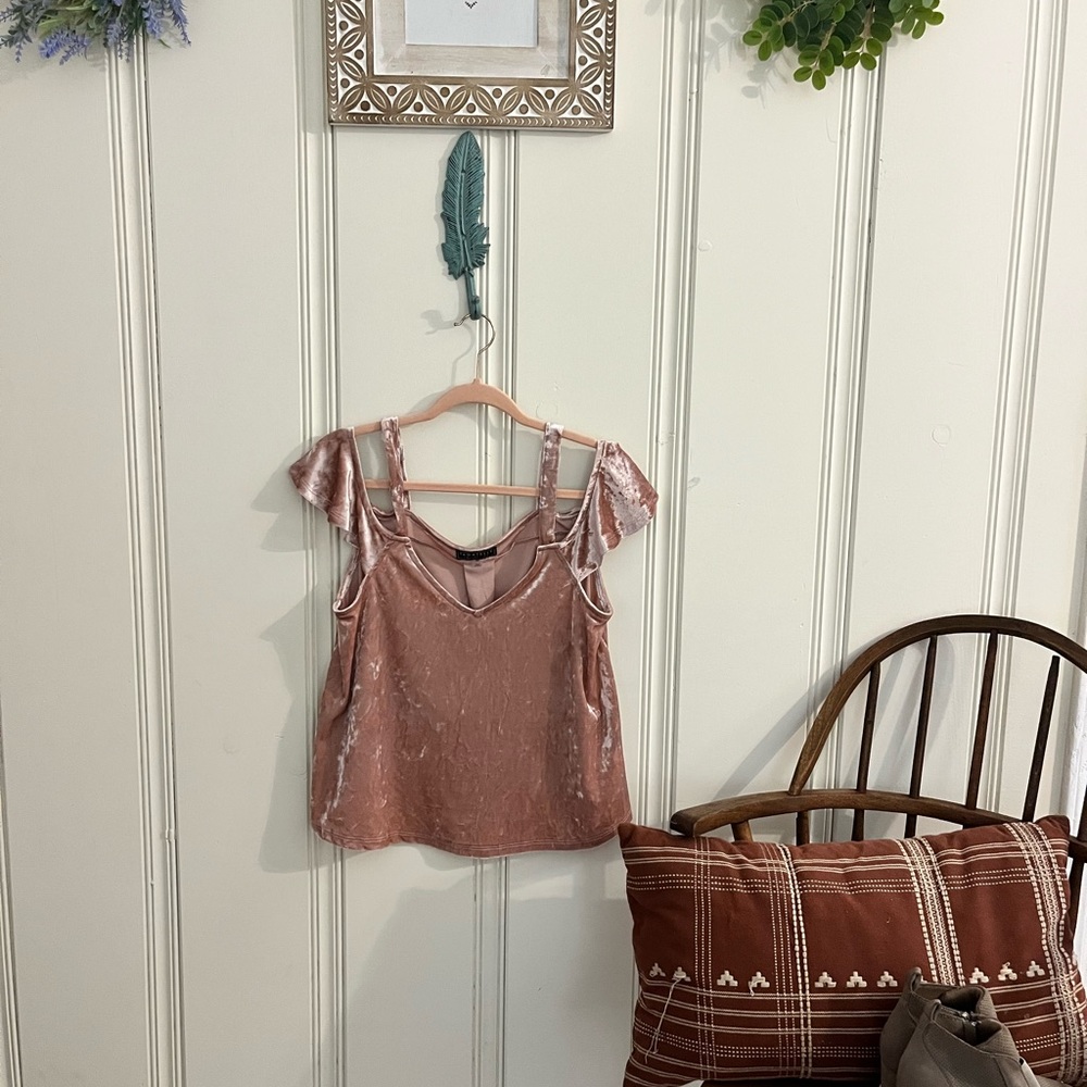 Bagatelle collection velvet tank with drop sleeves